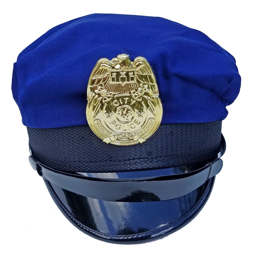 Police Costume Patrol Hat with Gold Badge
